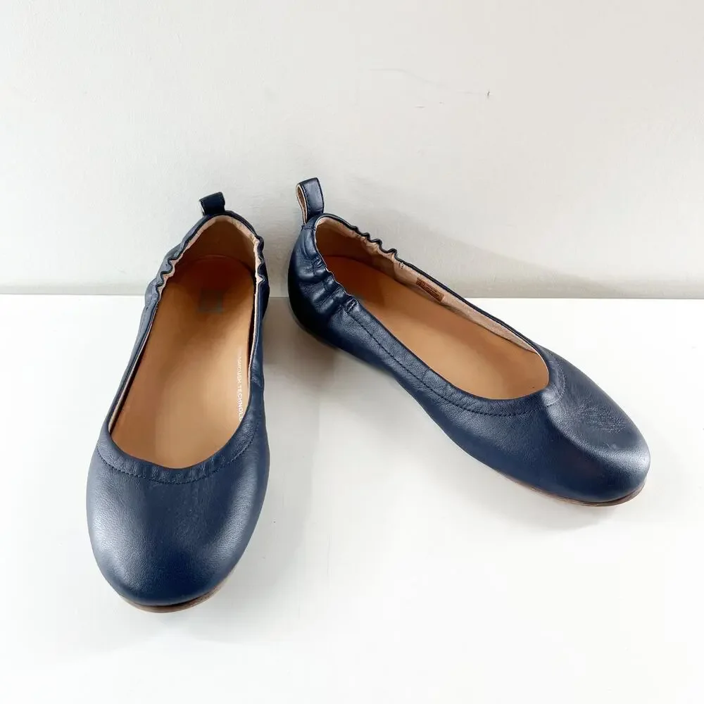 FitFlop Allegro Leather Ballet Flats Navy Blue 7.5